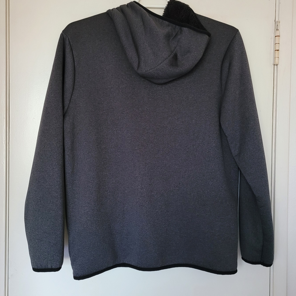 U.S. Life Men's Charcoal Gray Sherpa-Fleece Lined Full-Zip Hoodie - Picture 2 of 11